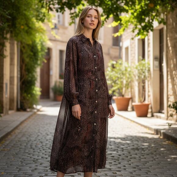 Soft Surroundings Dresses & Skirts - Soft Surrounding NEW Lawton Shirt Dress Leopard Print Button Front Size XL